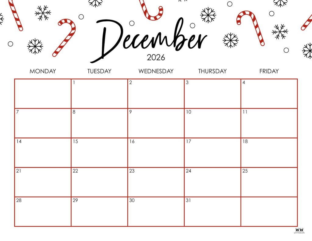 December 2026 Calendars - 123 FREE Printables 197 Printable-December-2026-Calendar-Style-111