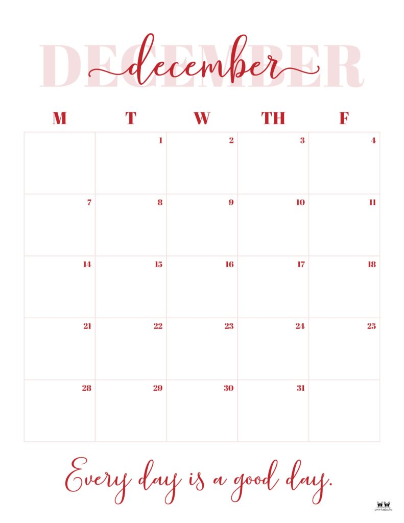 December 2026 Calendars - 123 FREE Printables 199 Printable-December-2026-Calendar-Style-113
