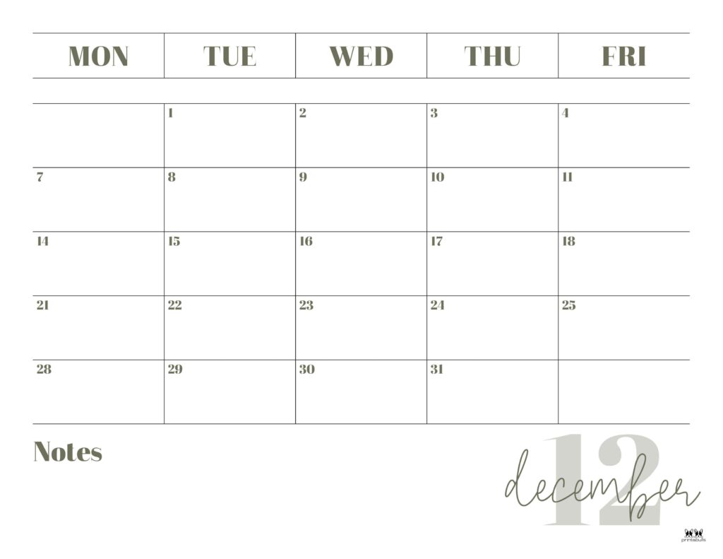 December 2026 Calendars - 123 FREE Printables 206 Printable-December-2026-Calendar-Style-120