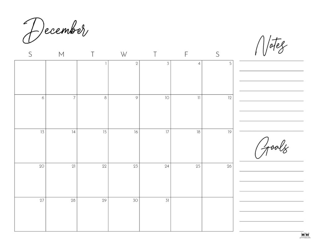 December 2026 Calendars - 123 FREE Printables 165 Printable-December-2026-Calendar-Style-19