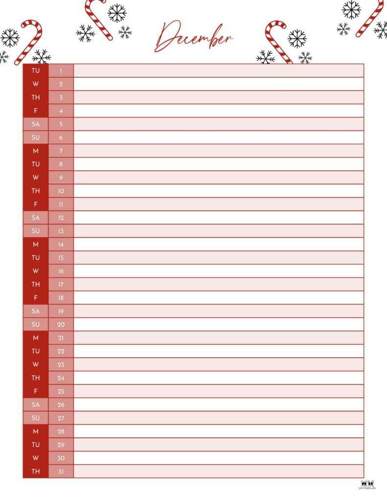 December 2026 Calendars - 123 FREE Printables 213 Printable-December-2026-Calendar-Style-42