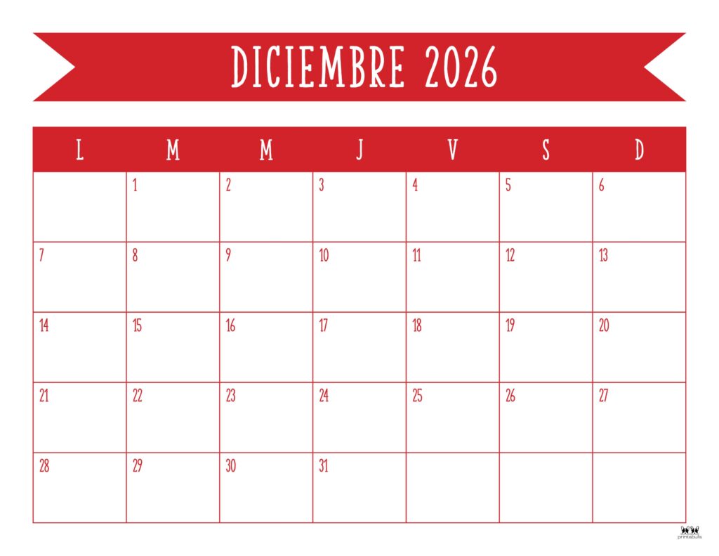 December 2026 Calendars - 123 FREE Printables 250 Printable-December-2026-Calendar-Style-50