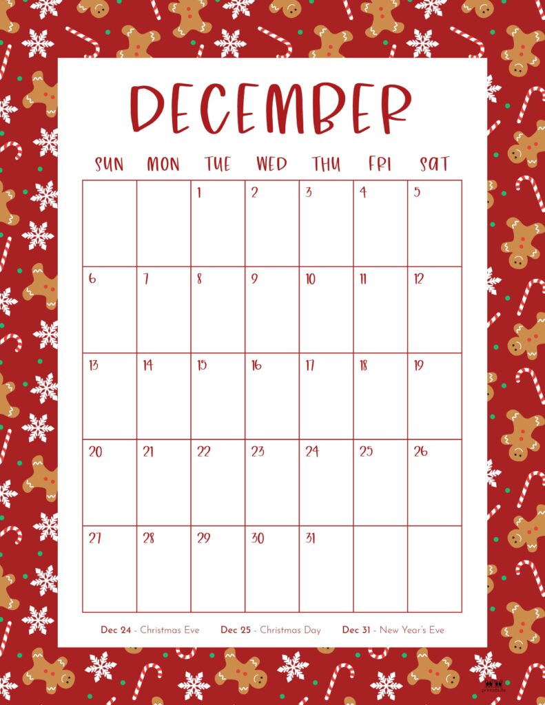 December 2026 Calendars - 123 FREE Printables 153 Printable-December-2026-Calendar-Style-54