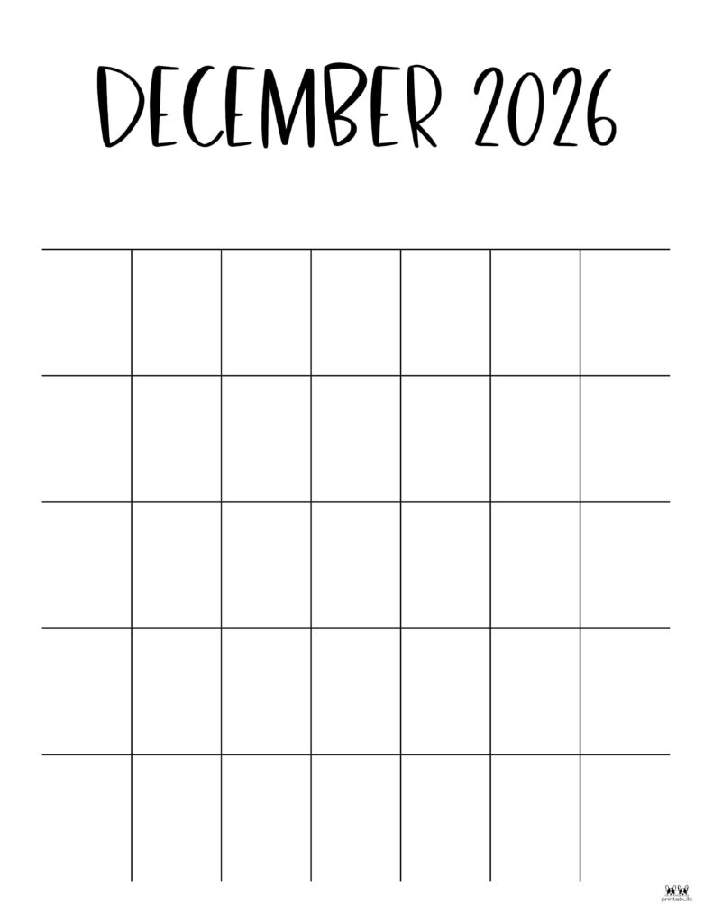 December 2026 Calendars - 123 FREE Printables 155 Printable-December-2026-Calendar-Style-71