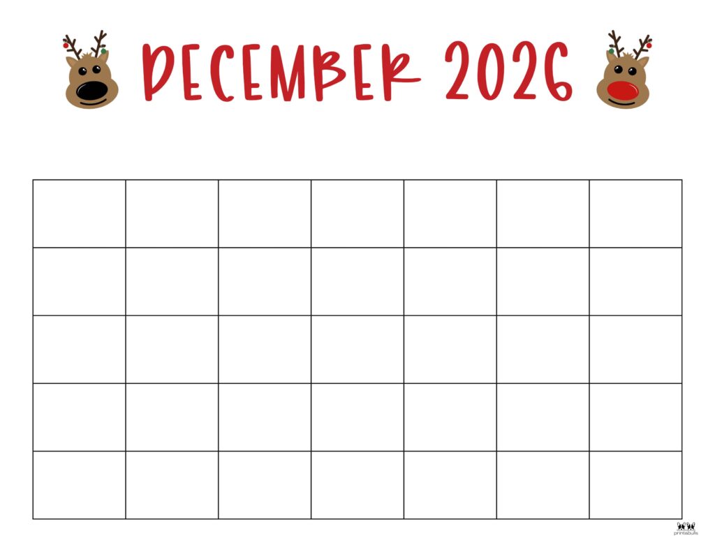 December 2026 Calendars - 123 FREE Printables 160 Printable-December-2026-Calendar-Style-83