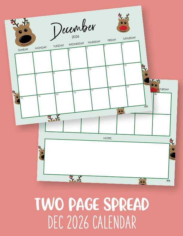 December 2026 Calendars - 123 FREE Printables 226 Printable-December-2026-Calendar-Style-85