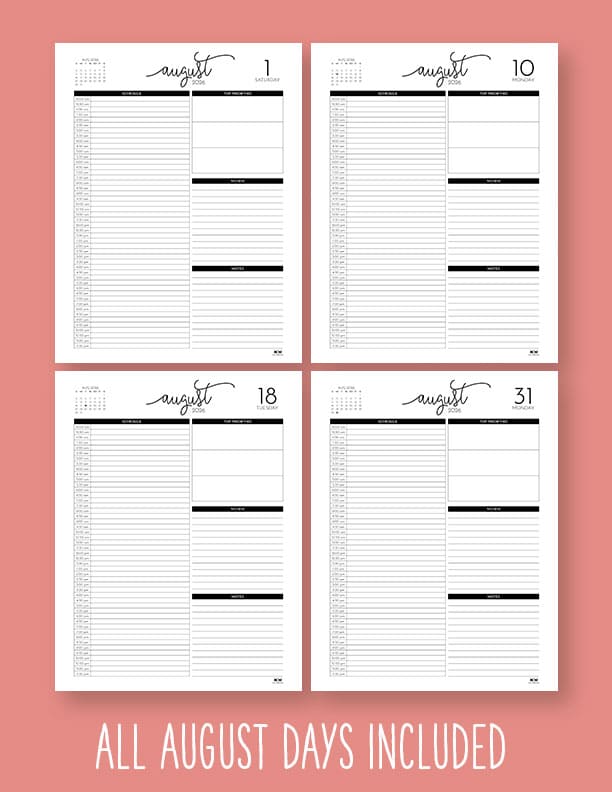 Printable-Hourly-Daily-2026-Planner-August-1