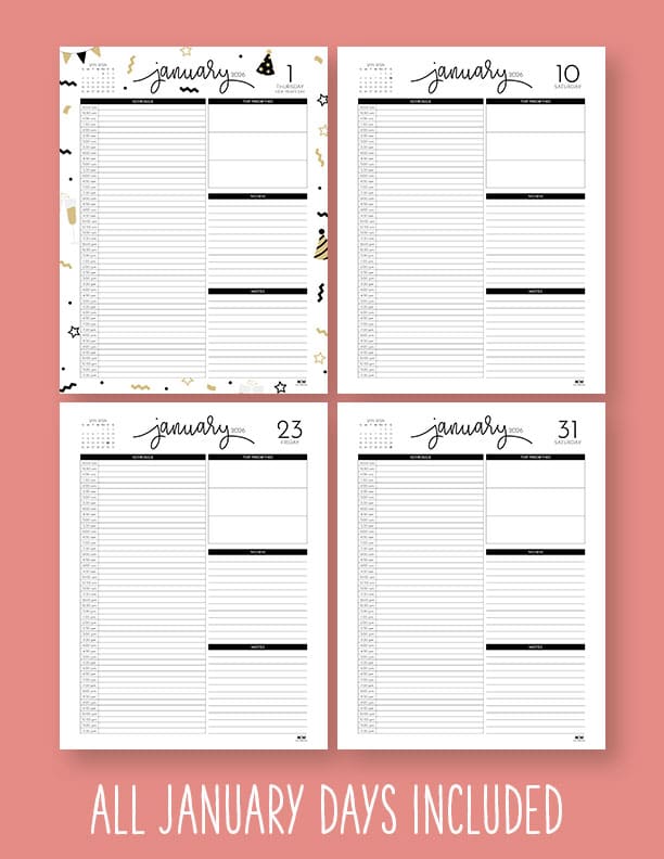 Printable-Hourly-Daily-2026-Planner-January-1