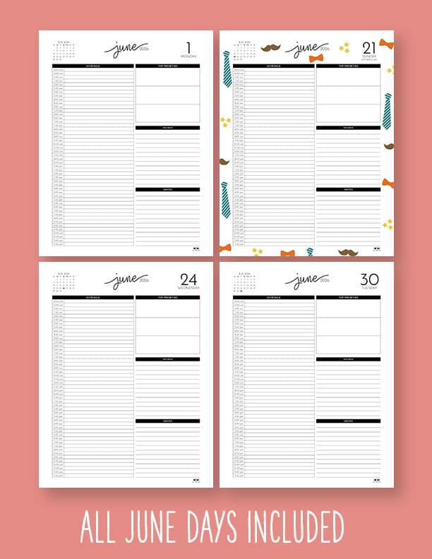 Printable-Hourly-Daily-2026-Planner-June-1