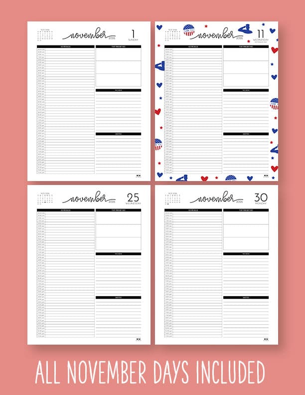 Printable-Hourly-Daily-2026-Planner-November-1