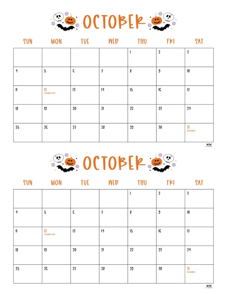 October 2026 Calendars - 123 FREE Printables 234 Printable-October-2026-Calendar-Style-101