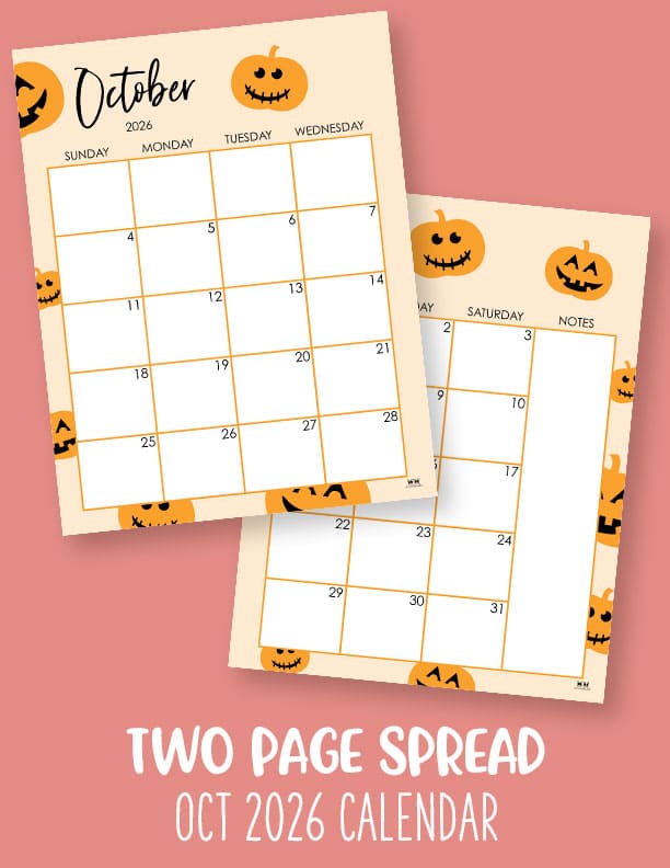 October 2026 Calendars - 123 FREE Printables 228 Printable-October-2026-Calendar-Style-103
