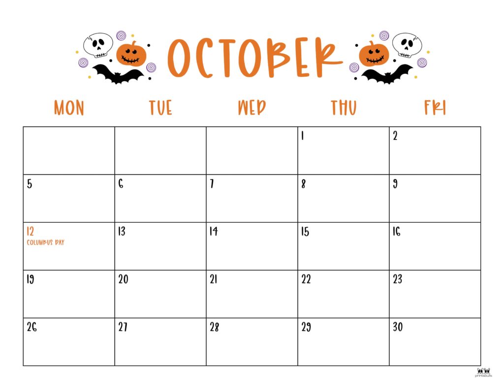 October 2026 Calendars - 123 FREE Printables 195 Printable-October-2026-Calendar-Style-110