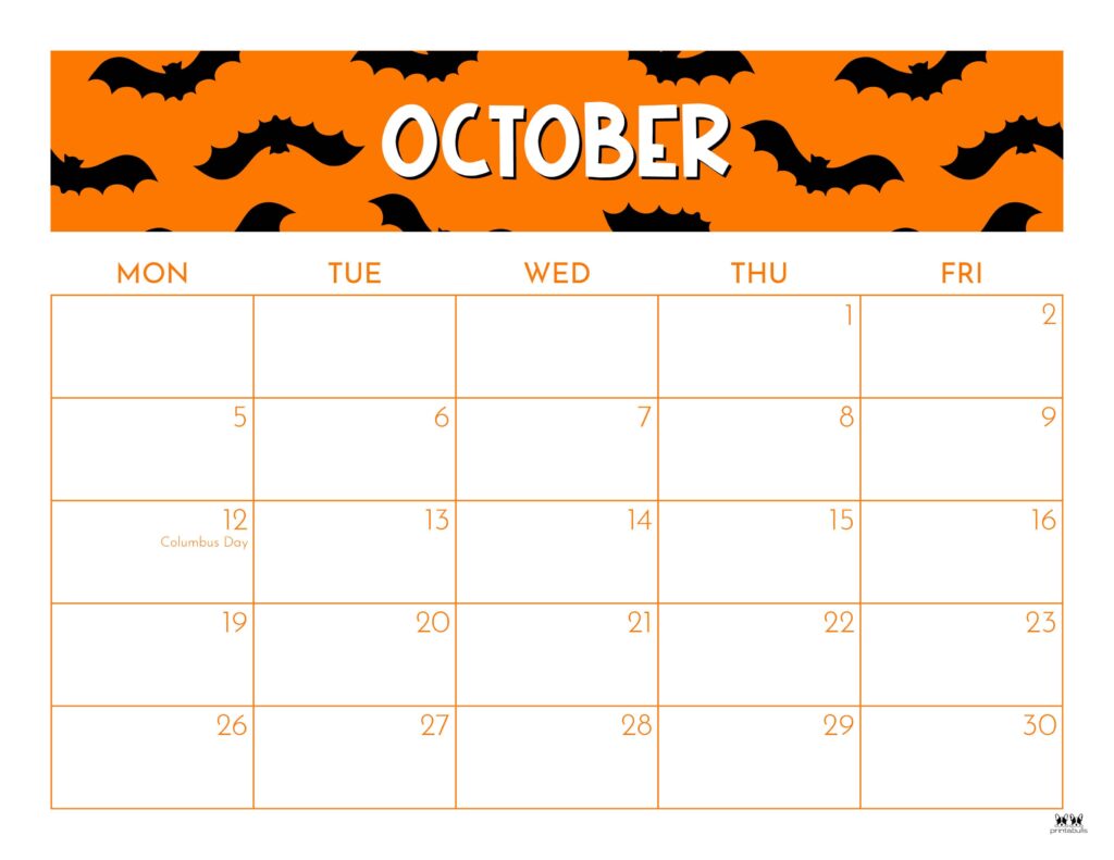 October 2026 Calendars - 123 FREE Printables 202 Printable-October-2026-Calendar-Style-117