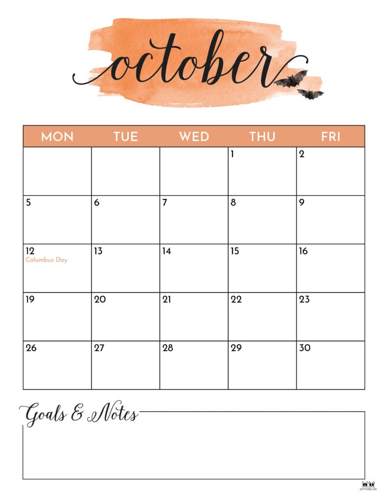 October 2026 Calendars - 123 FREE Printables 203 Printable-October-2026-Calendar-Style-118