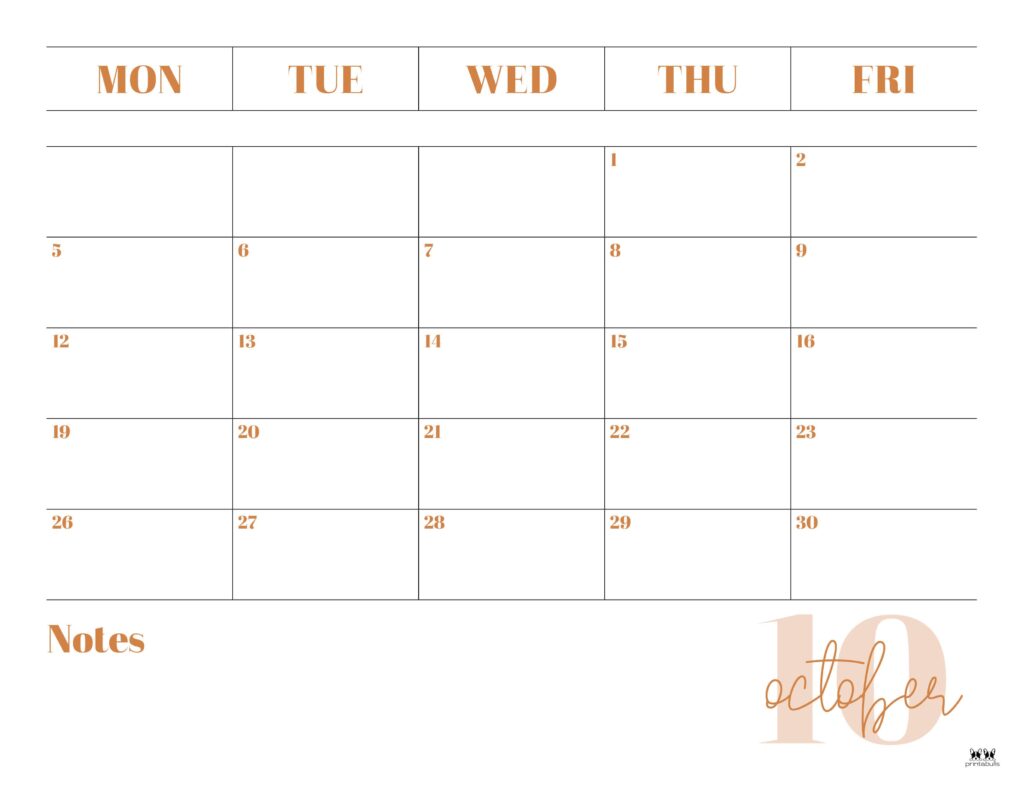 October 2026 Calendars - 123 FREE Printables 205 Printable-October-2026-Calendar-Style-120