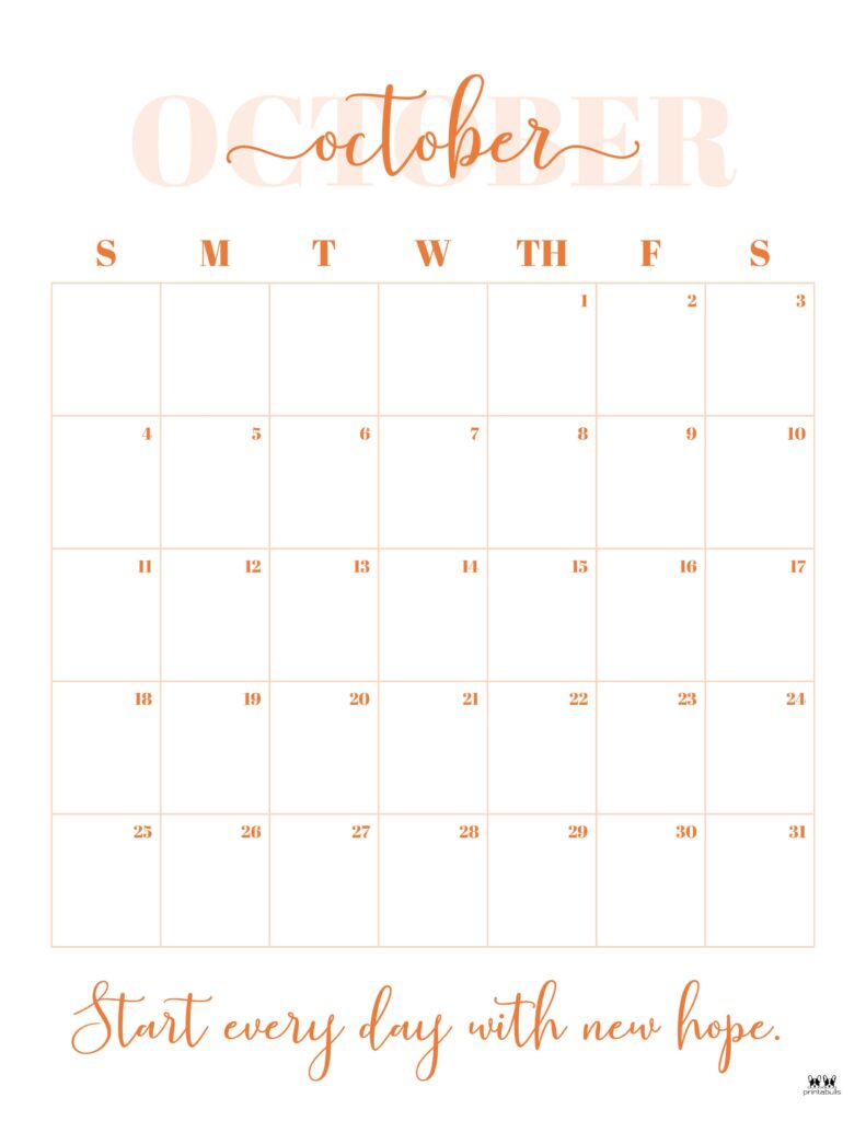 October 2026 Calendars - 123 FREE Printables 132 Printable-October-2026-Calendar-Style-13
