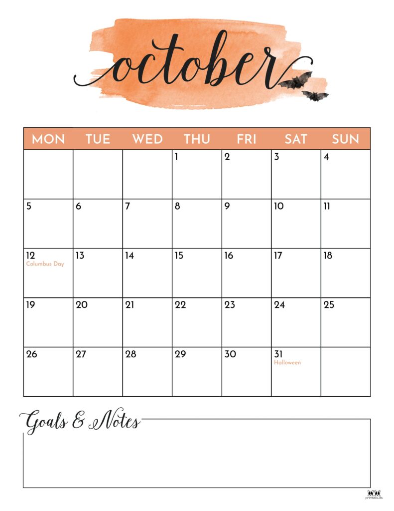 October 2026 Calendars - 123 FREE Printables 187 Printable-October-2026-Calendar-Style-28