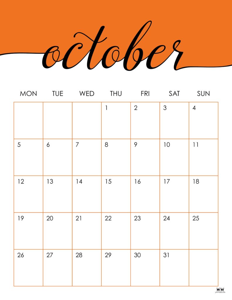 October 2026 Calendars - 123 FREE Printables 190 Printable-October-2026-Calendar-Style-31