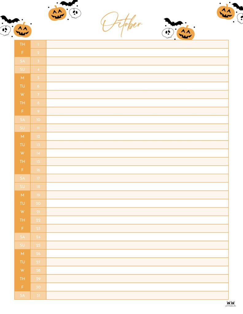 October 2026 Calendars - 123 FREE Printables 212 Printable-October-2026-Calendar-Style-42