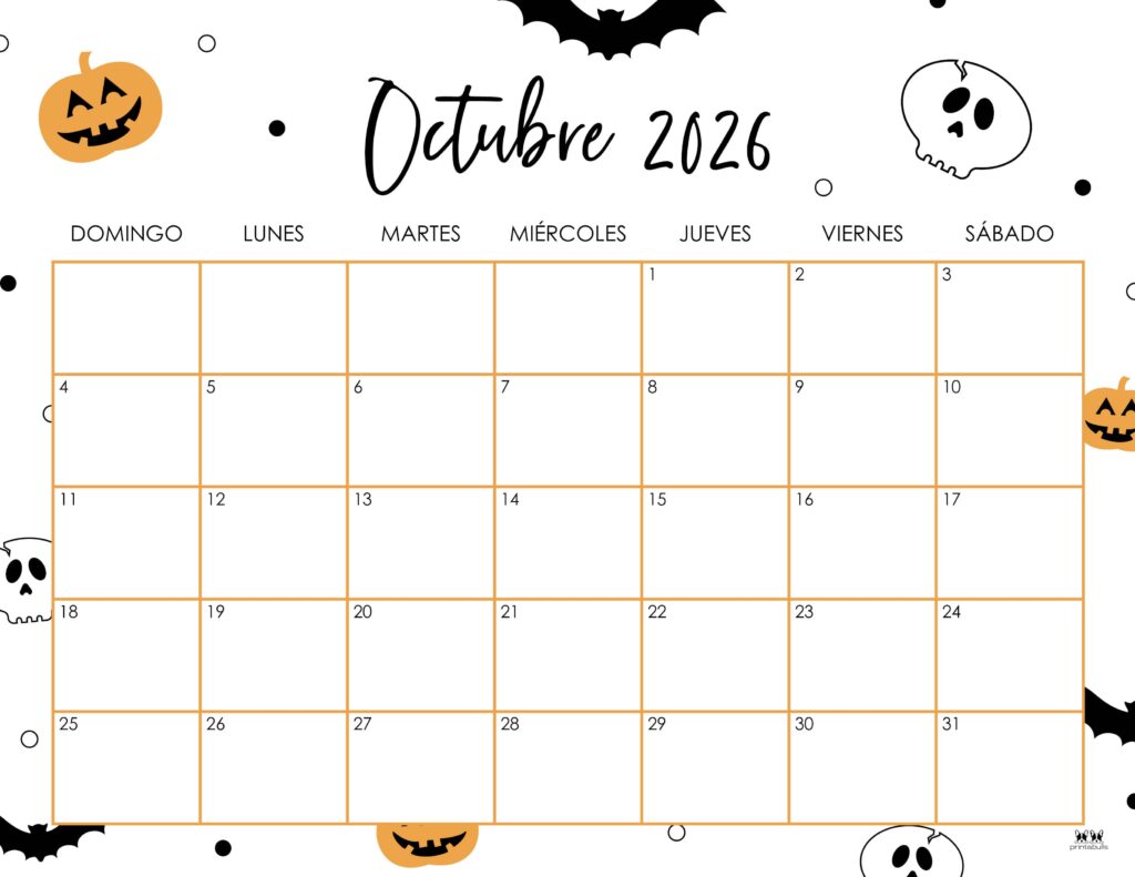 October 2026 Calendars - 123 FREE Printables 247 Printable-October-2026-Calendar-Style-48