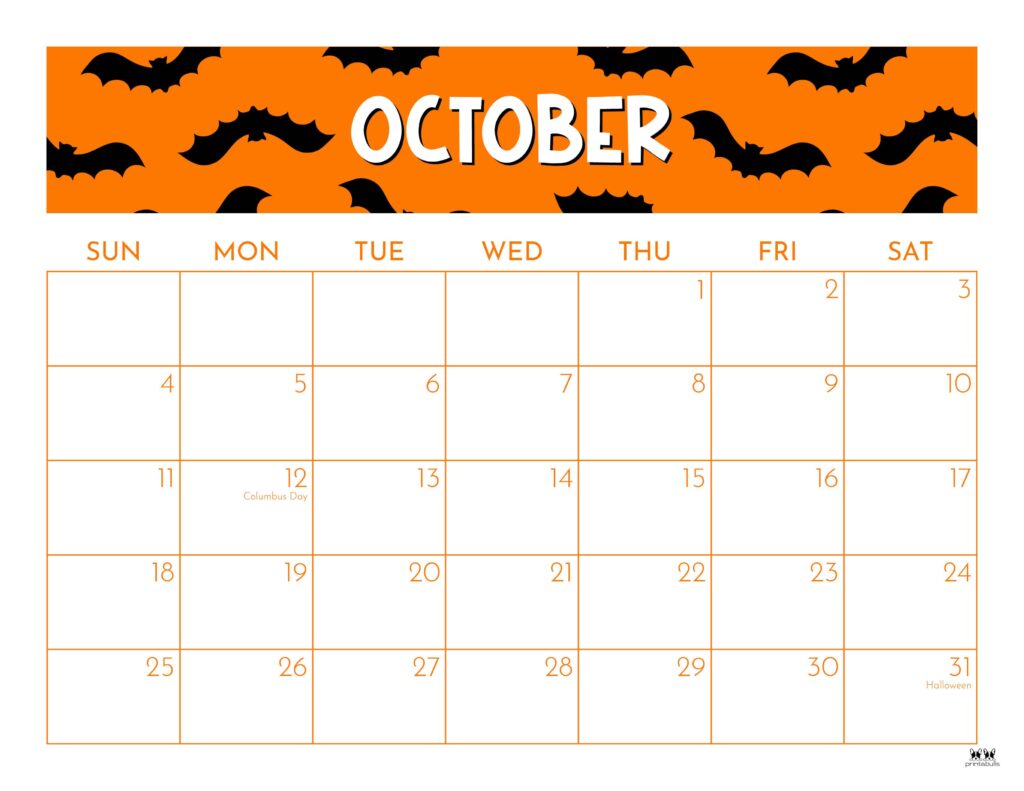 October 2026 Calendars - 123 FREE Printables 150 Printable-October-2026-Calendar-Style-52