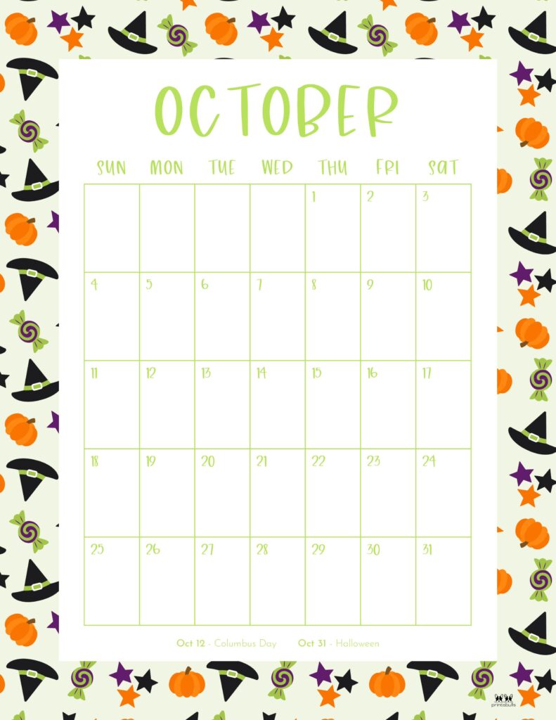 October 2026 Calendars - 123 FREE Printables 152 Printable-October-2026-Calendar-Style-54