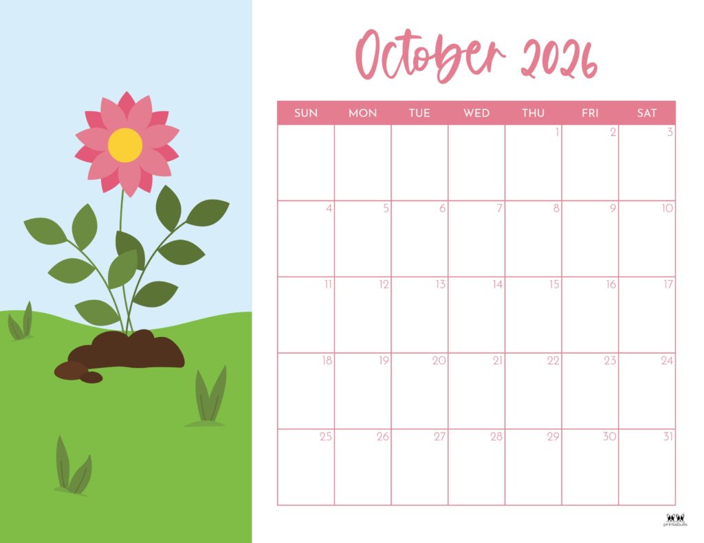 October 2026 Calendars - 123 FREE Printables 242 Printable-October-2026-Calendar-Style-55