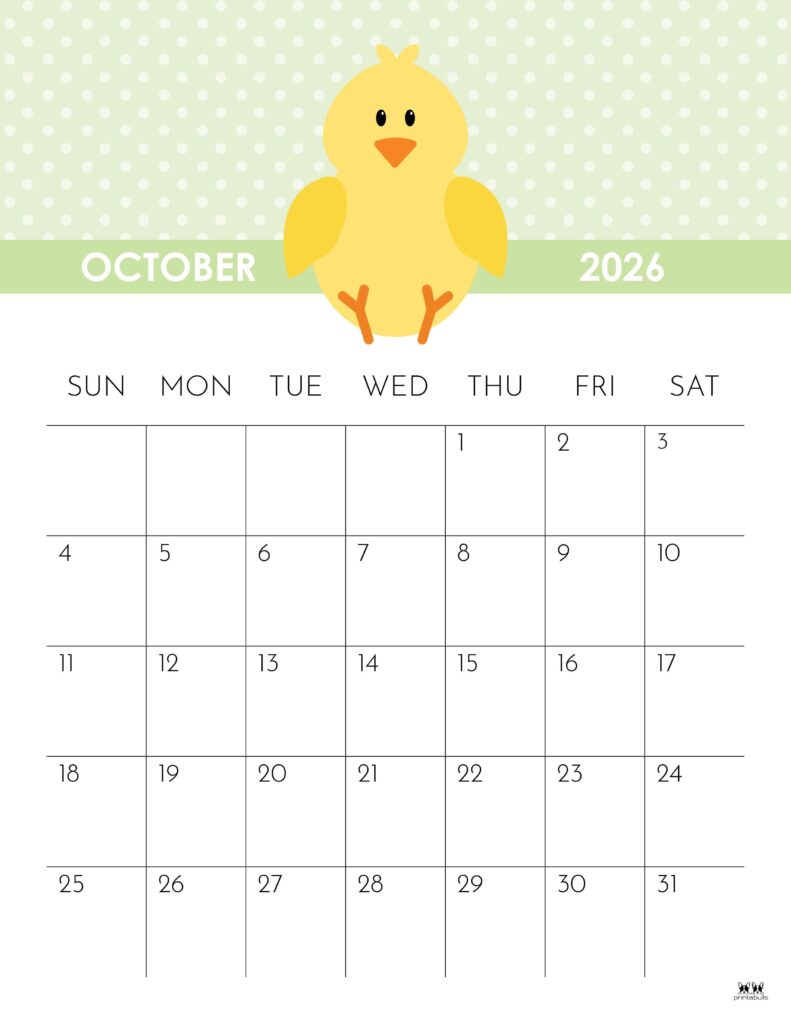 October 2026 Calendars - 123 FREE Printables 244 Printable-October-2026-Calendar-Style-57