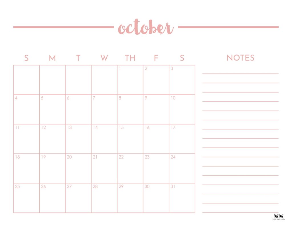 October 2026 Calendars - 123 FREE Printables 166 Printable-October-2026-Calendar-Style-70