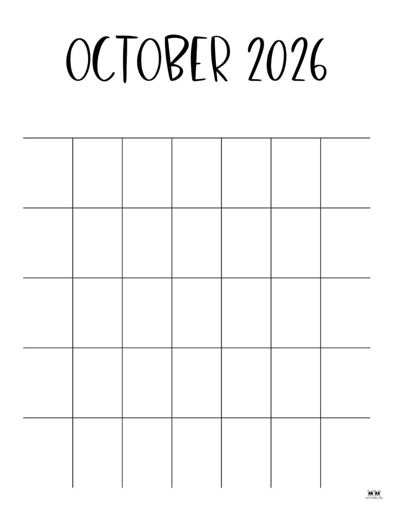 October 2026 Calendars - 123 FREE Printables 154 Printable-October-2026-Calendar-Style-71