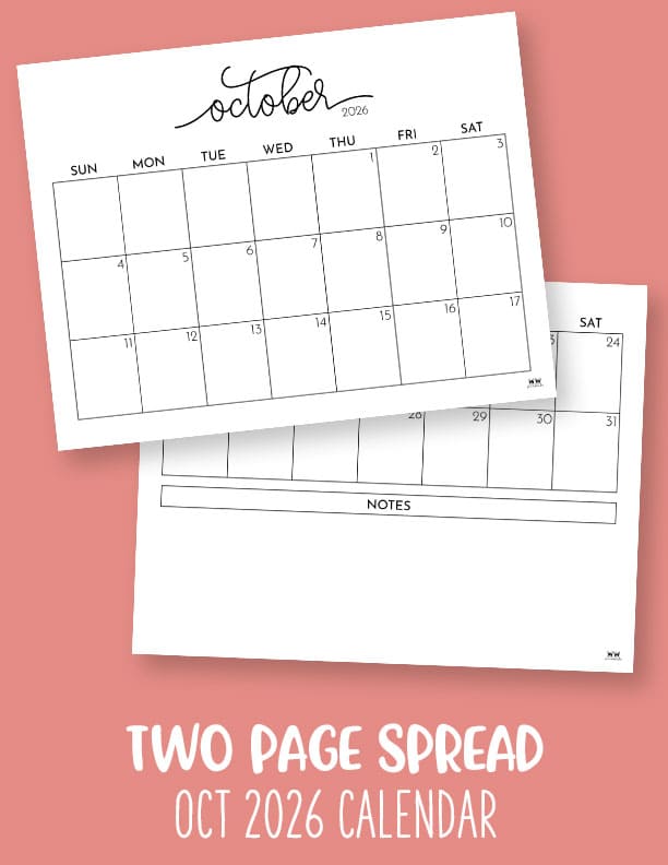 October 2026 Calendars - 123 FREE Printables 224 Printable-October-2026-Calendar-Style-84
