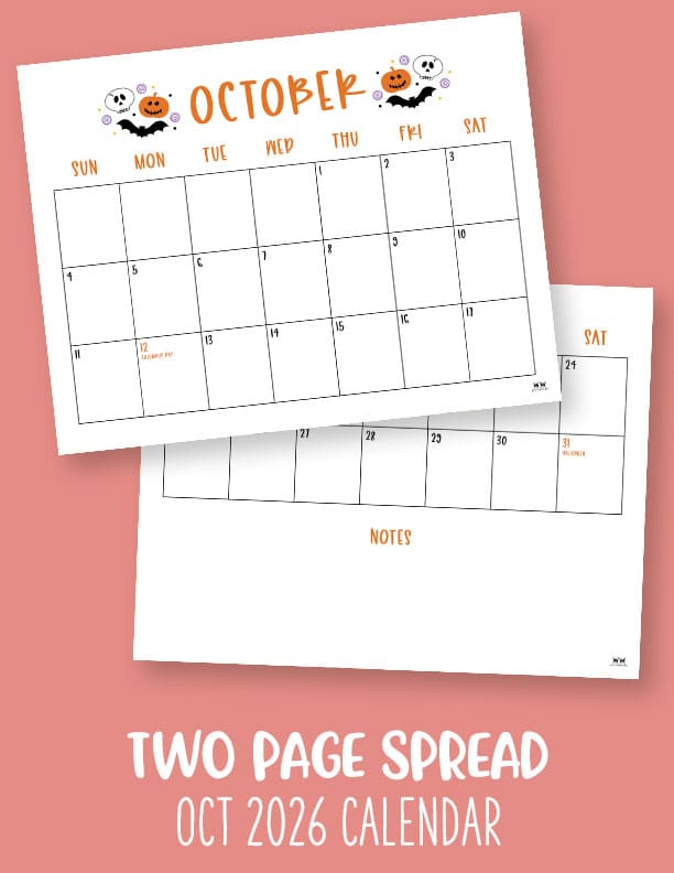 October 2026 Calendars - 123 FREE Printables 226 Printable-October-2026-Calendar-Style-86