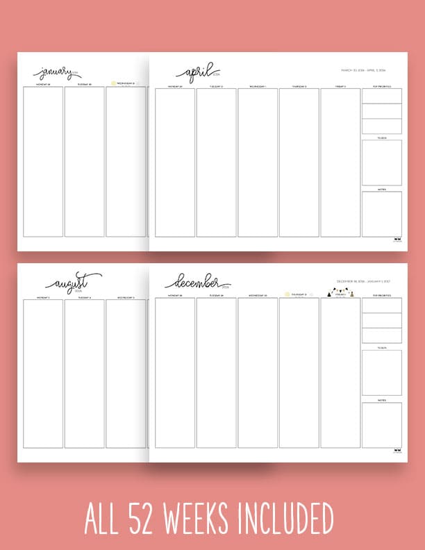 Printable-2026-Weekly-Calendars-5-Day-Blank-Extras-1