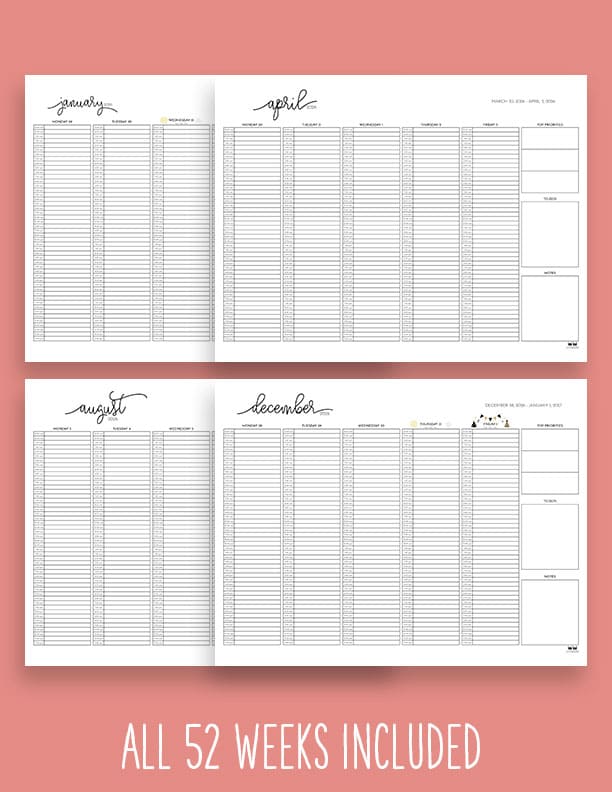 Printable-2026-Weekly-Calendars-5-Day-Time-Slots-Extras-1