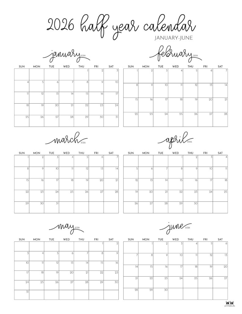 Printable-Six-Month-January-June-2026-Calendars-1-P