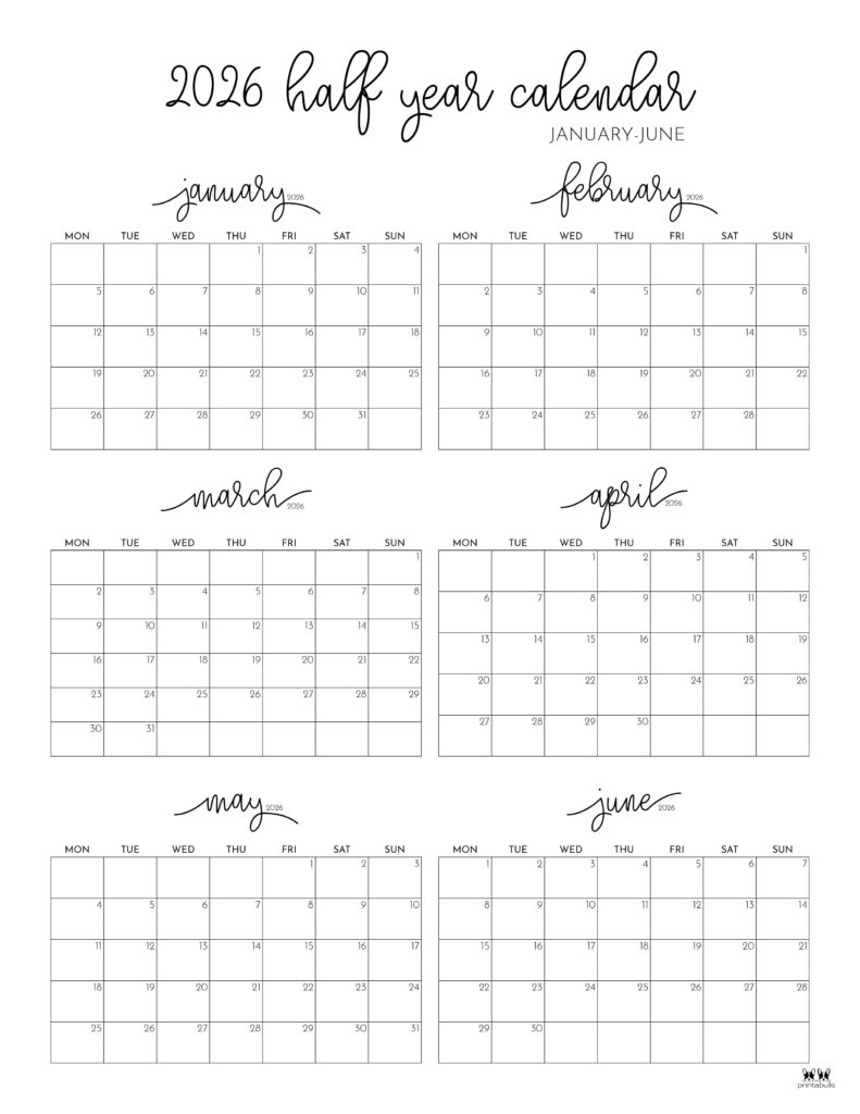 Printable-Six-Month-January-June-2026-Calendars-26-P