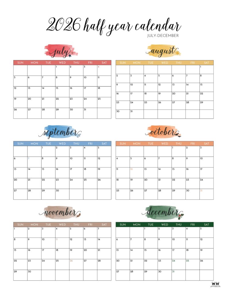 Printable-Six-Month-July-December-2026-Calendars-5-P