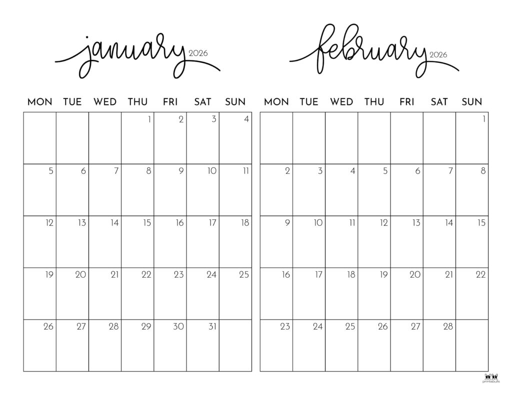 Printable-Two-Month-January-February-2026-Calendars-26