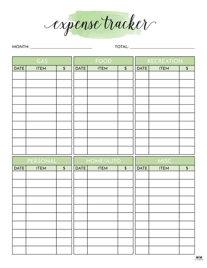 Printable Expense Tracker-Page 16-5-CPP