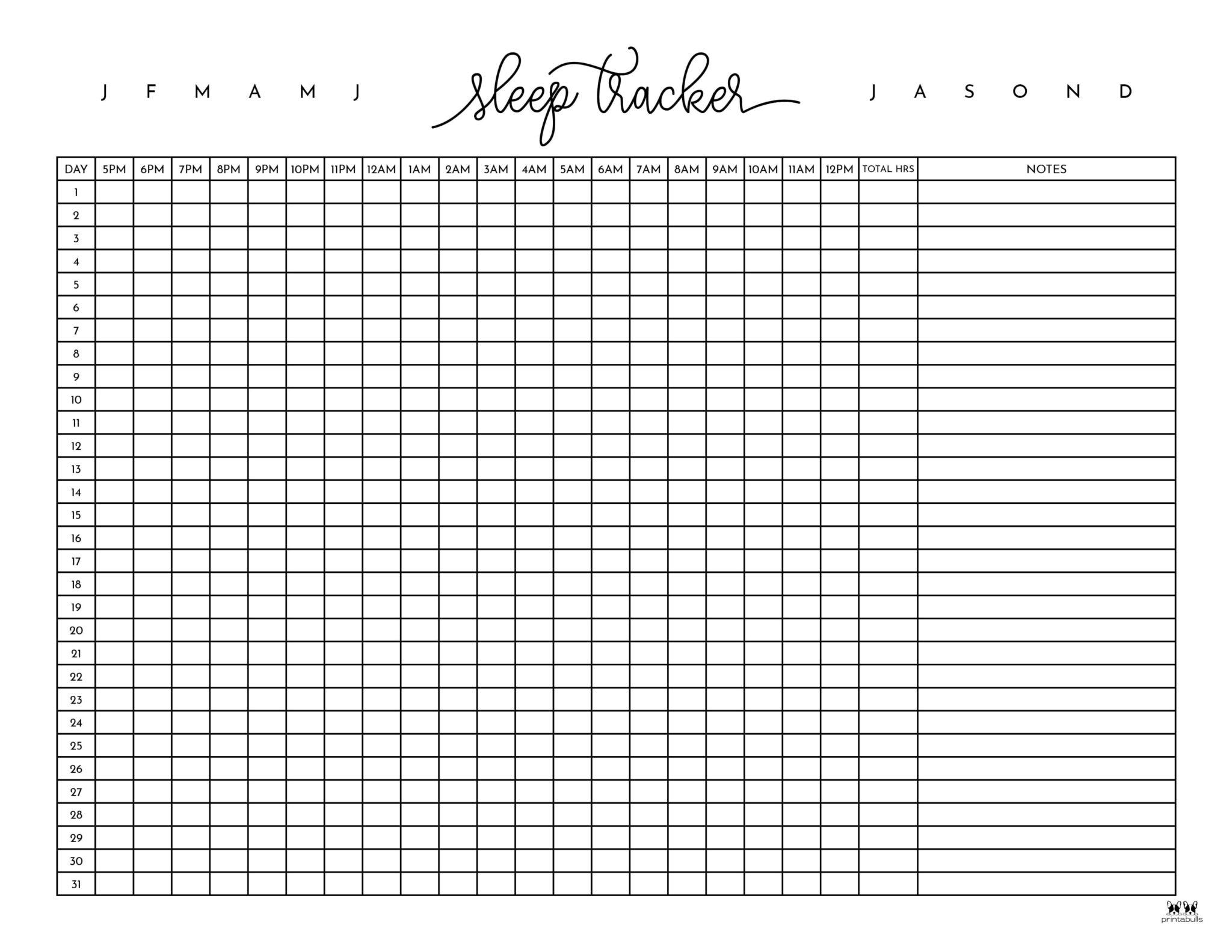 Sleep Trackers - 17 FREE Printables | Printabulls