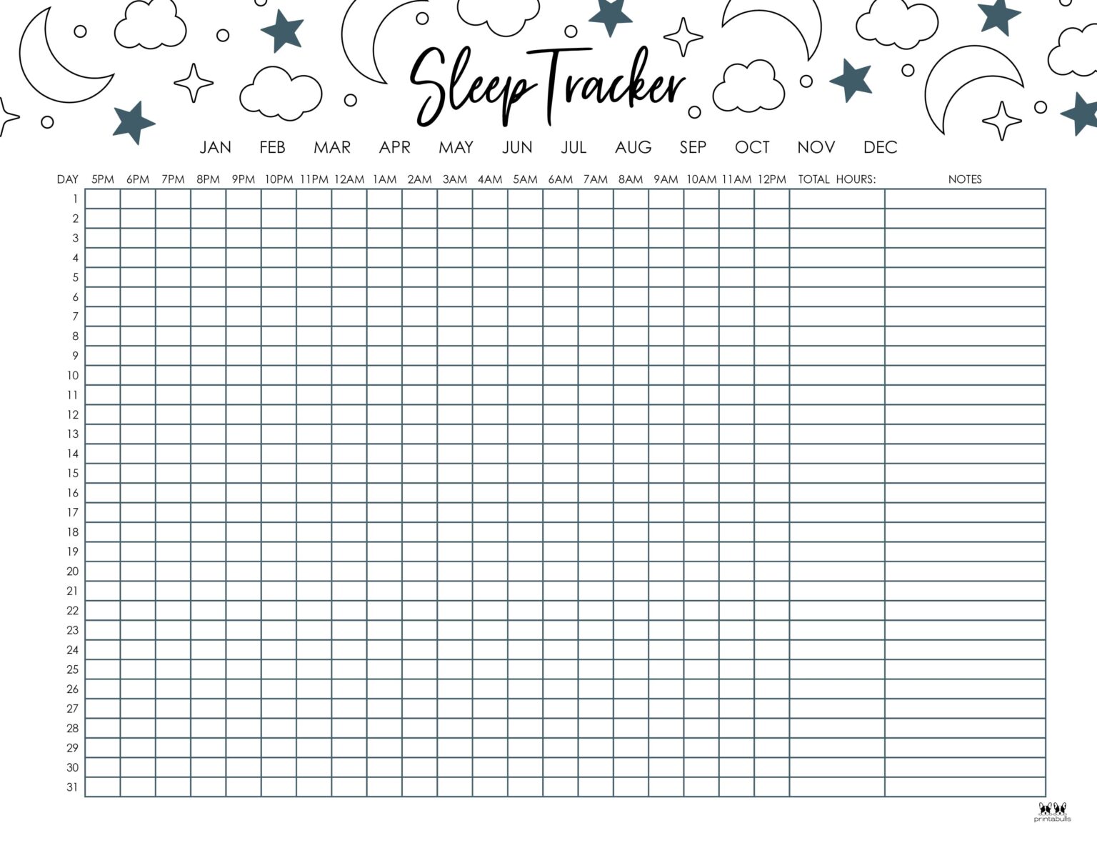 Sleep Trackers - 17 FREE Printables | Printabulls