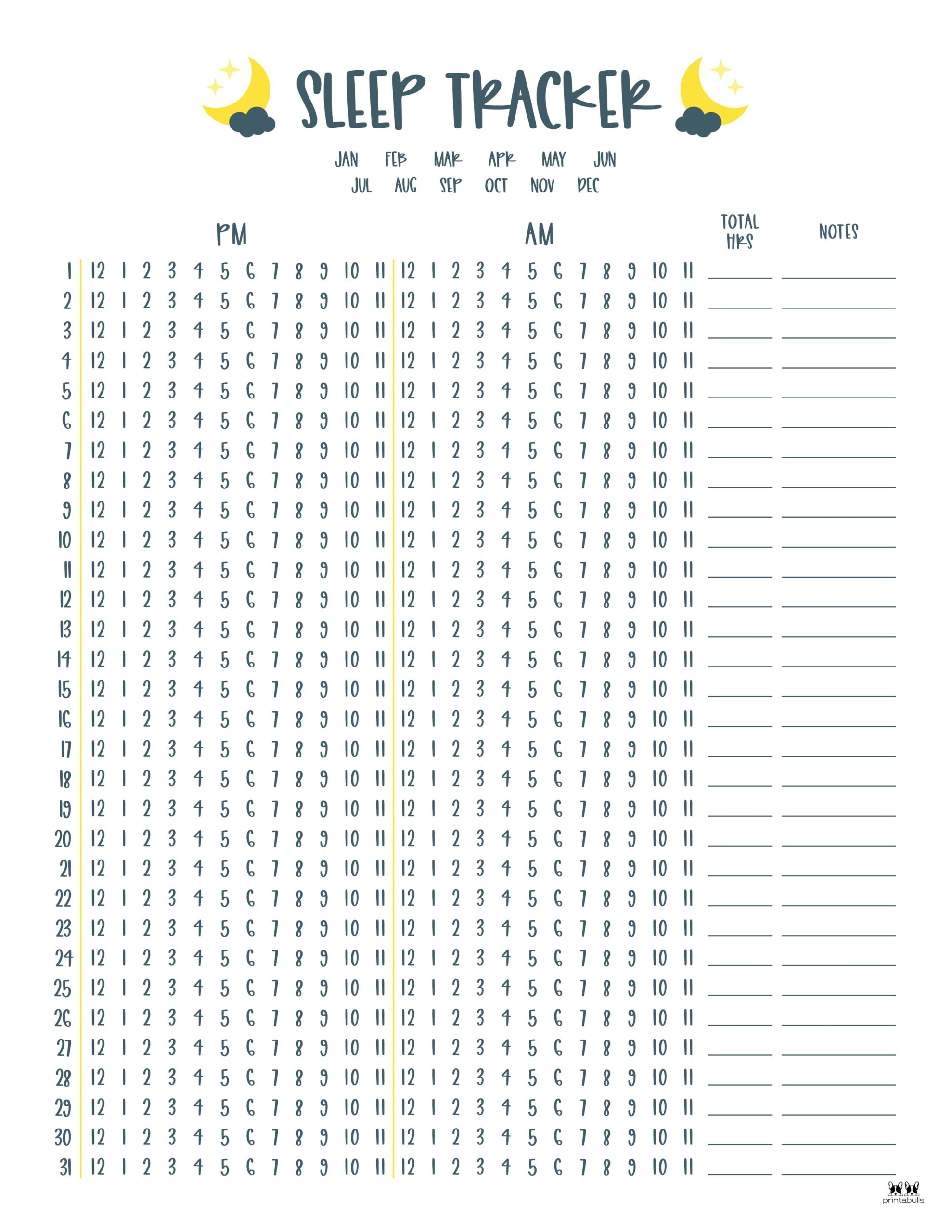 Sleep Trackers - 17 FREE Printables | Printabulls
