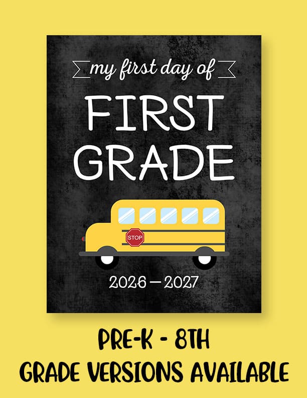 First Day of School Signs For 2026/27 - 300+ FREE Printables 70 Printable-First-Day-of-School-Sign-Set-27-2026
