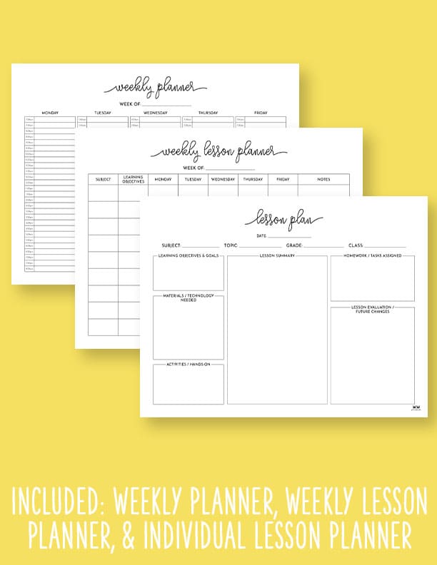 Weekly Teacher & Lesson Planners 18 Weekly-Teacher-And-Lesson-Planner-1