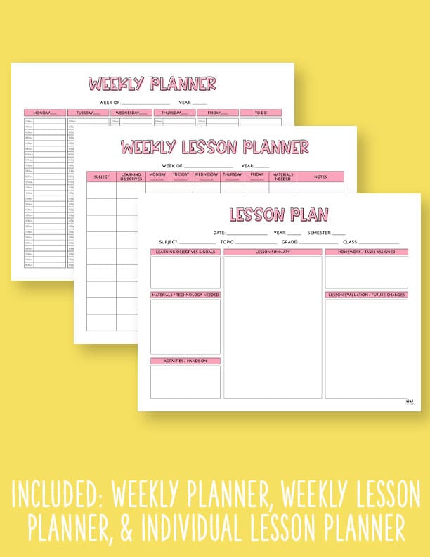 Weekly Teacher & Lesson Planners 19 Weekly-Teacher-And-Lesson-Planner-2