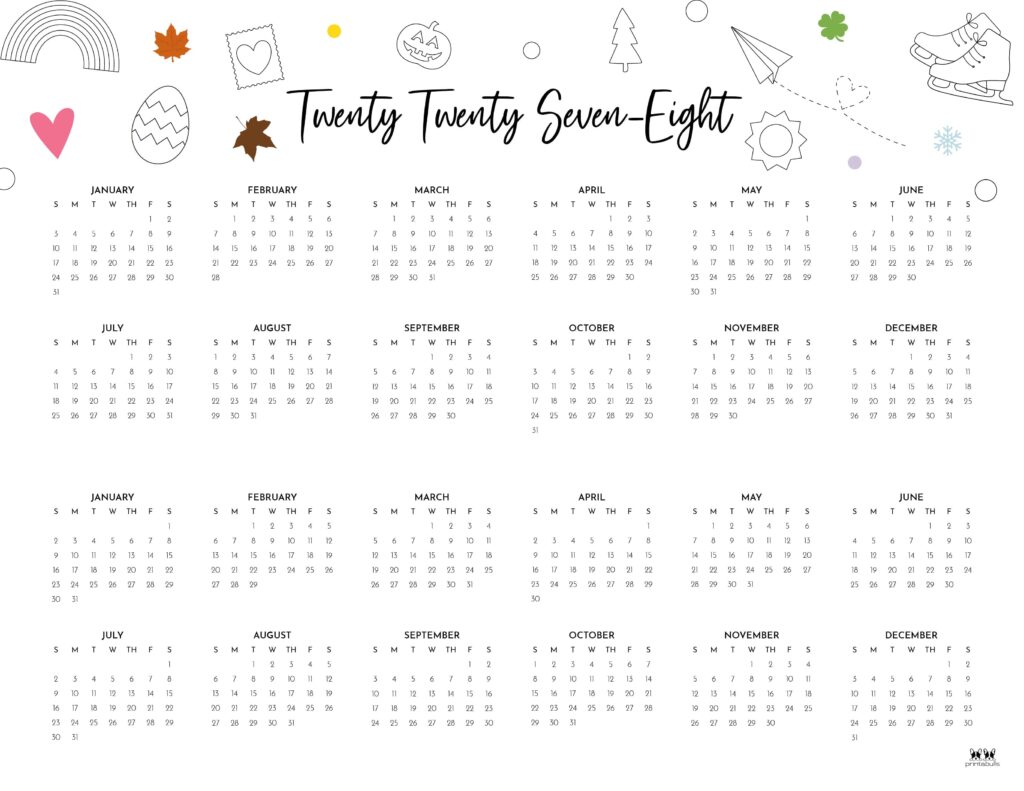 Printable-2027-2028-Two-Year-Calendar-Landscape-Style-1