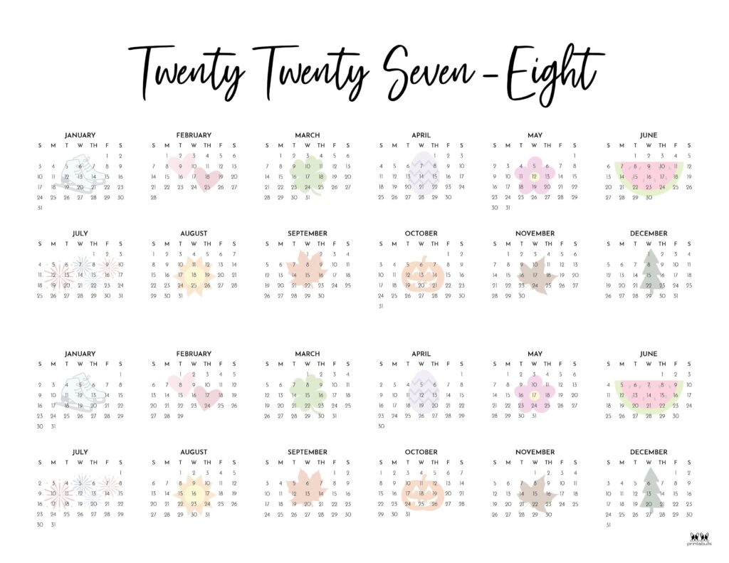 Printable-2027-2028-Two-Year-Calendar-Landscape-Style-4