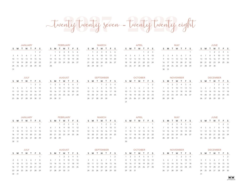 Printable-2027-2028-Two-Year-Calendar-Landscape-Style-5