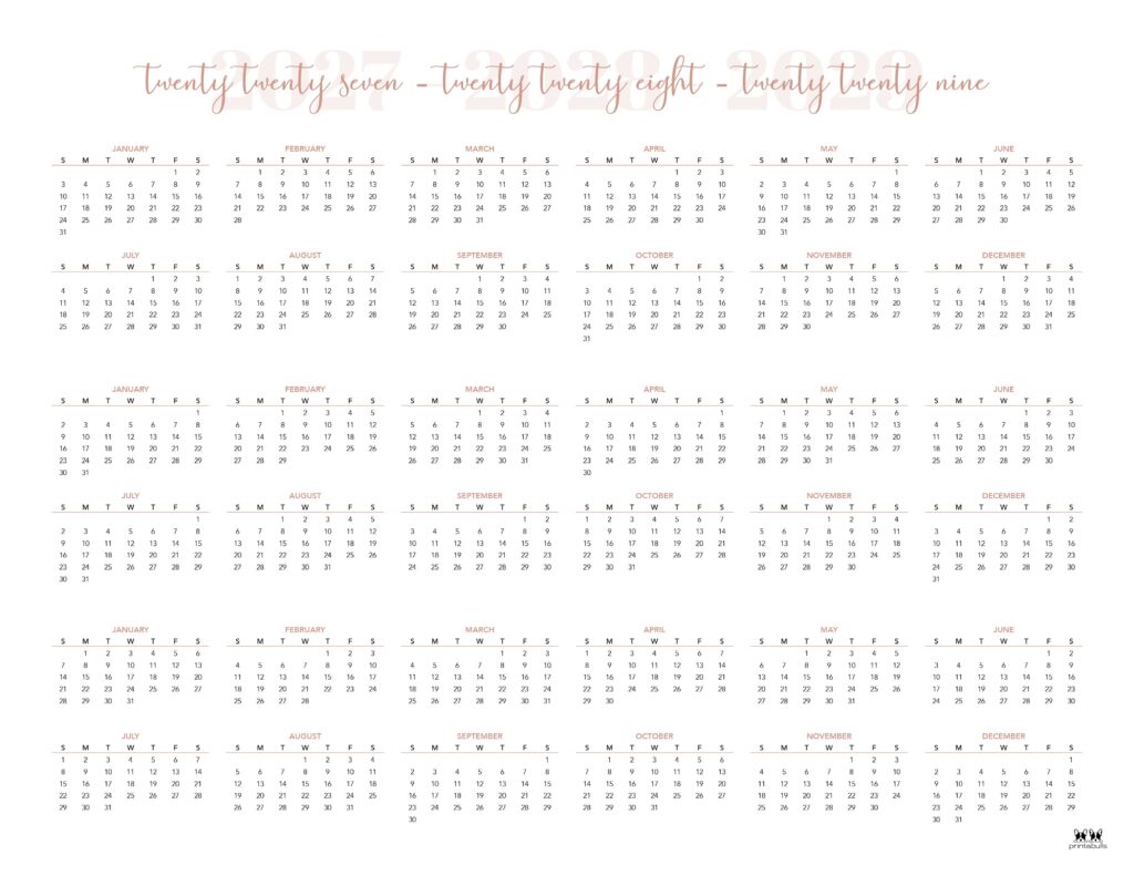 Printable-2027-2029-Three-Year-Calendar-Landscape-Style-5